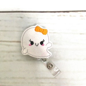 Ghost Badge Reel, Halloween Badge Reel, Nurse Badge Reel, Nurse Badge Holder, Nurse Gift, Teacher Badge Reel, Interchangeable Badge Holder