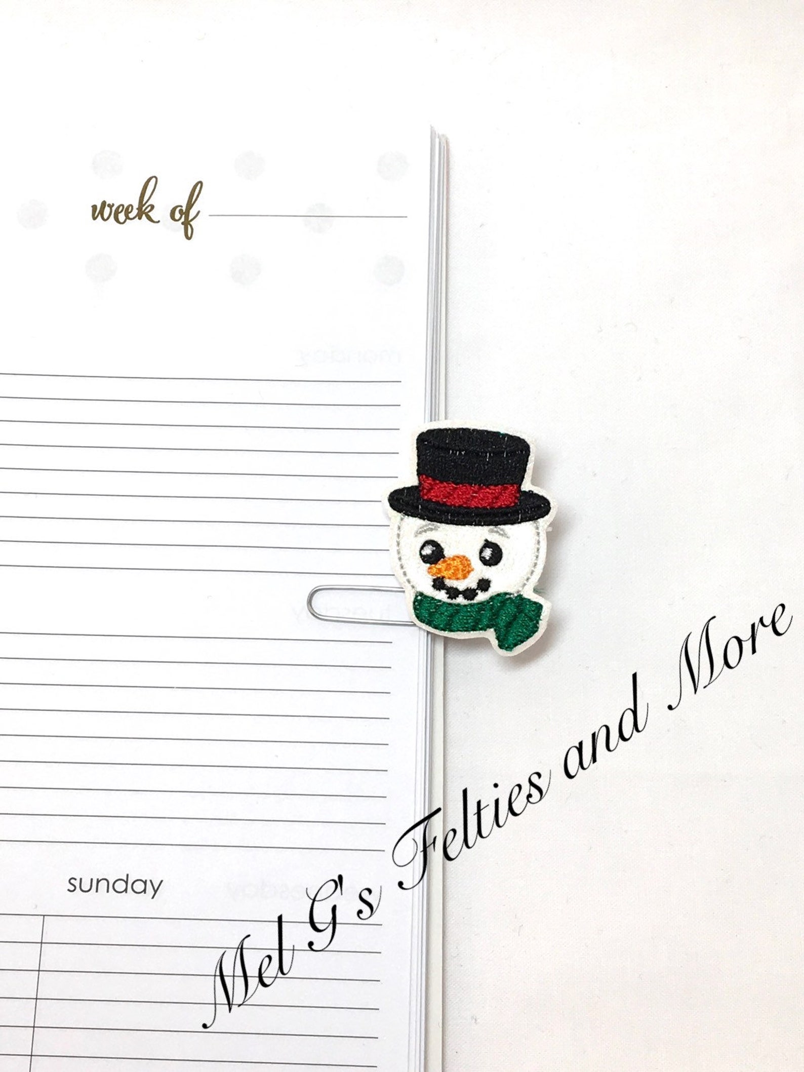 Christmas Planner Clip Snowman Planner Clip Teacher Gift Etsy
