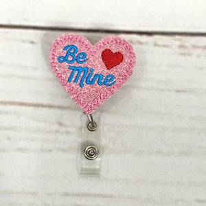 Valentines Day Badge Reel, Be Mine Heart Badge Reel, Nurse Badge Reel, Nurse Badge Holder, Teacher Badge Reel, Interchangeable Badge Holder