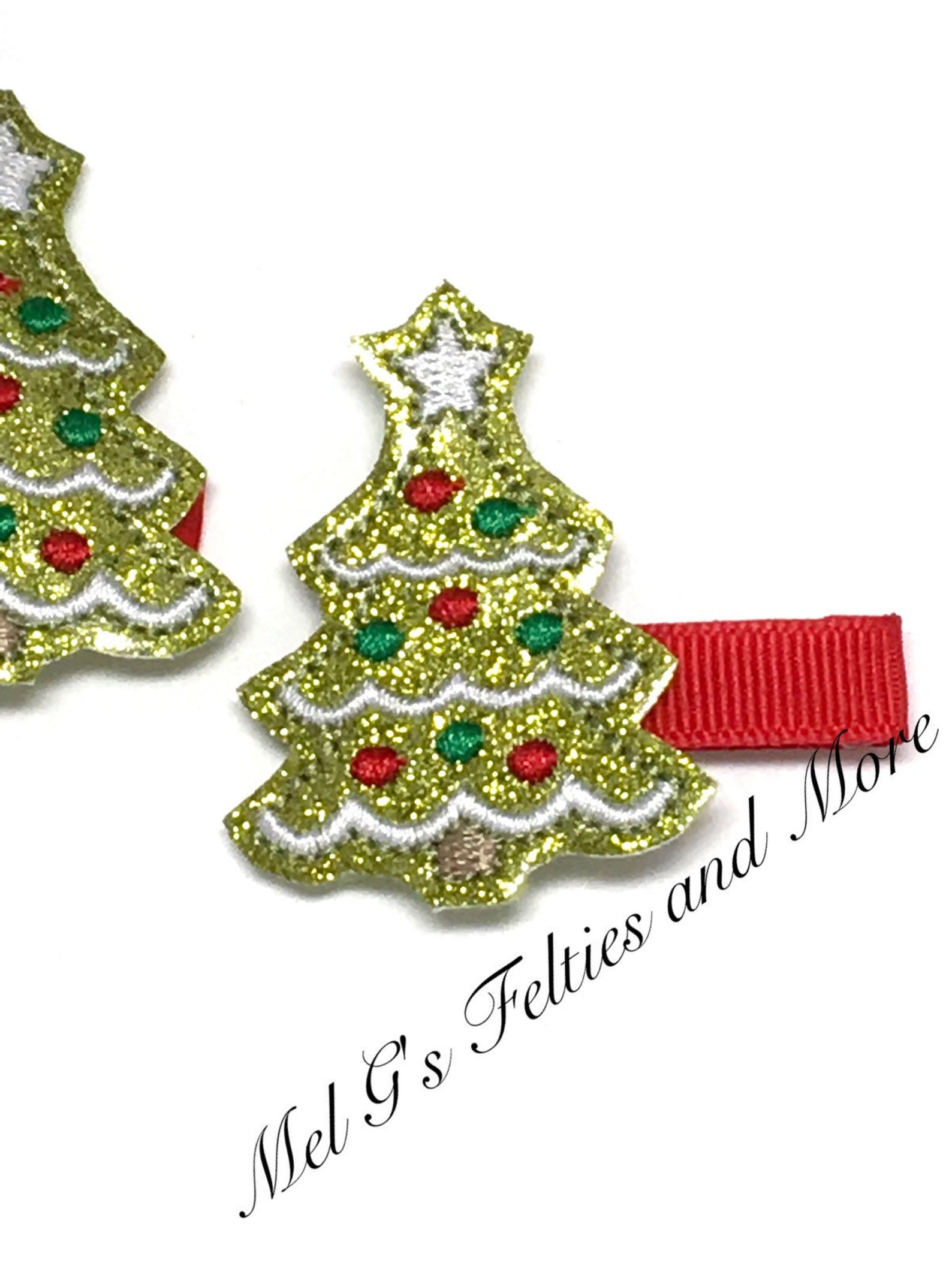 Christmas Tree Hair Clip Christmas Tree Hair Bow Christmas Etsy