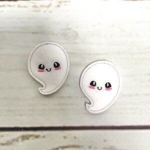 Feltrino fantasma, Feltrino di Halloween, Feltrino per le feste, Abbellimento in feltro glitterato, Feltrini spettrali, Feltrino con bobina di badge, Centro fiocco per capelli, Feltrino autunnale