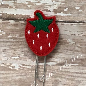 Strawberry Planner Clip, Fruit Planner Clip, Teacher Planner Clip, Book Mark, Planner Clip, Journal Clip, Planner Accessory, Teacher Gift