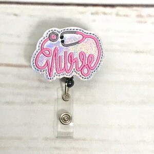 Nurse Stethoscope Badge Reel, Nursing Badge Reel, Glitter Nurse Badge Reel, Medical Badge Reel, RN Badge Holder, Nurse Badge Reel Topper