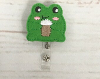 Frog Badge Reel, Frog Badge Holder, Nurse Badge Reel, Valentines Day Badge Reel, RN Badge Reel, Nurse Gift, Teacher Badge Reel, Badge Topper