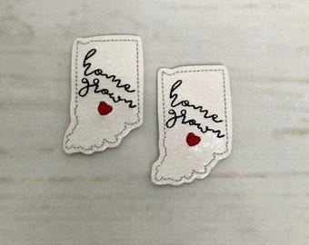 Indiana Feltie, Indiana Felties, State Feltie, Felt Applique, Home Grown Feltie,Badge Reel Covers,Indiana Bow Center,Indiana Headband Feltie