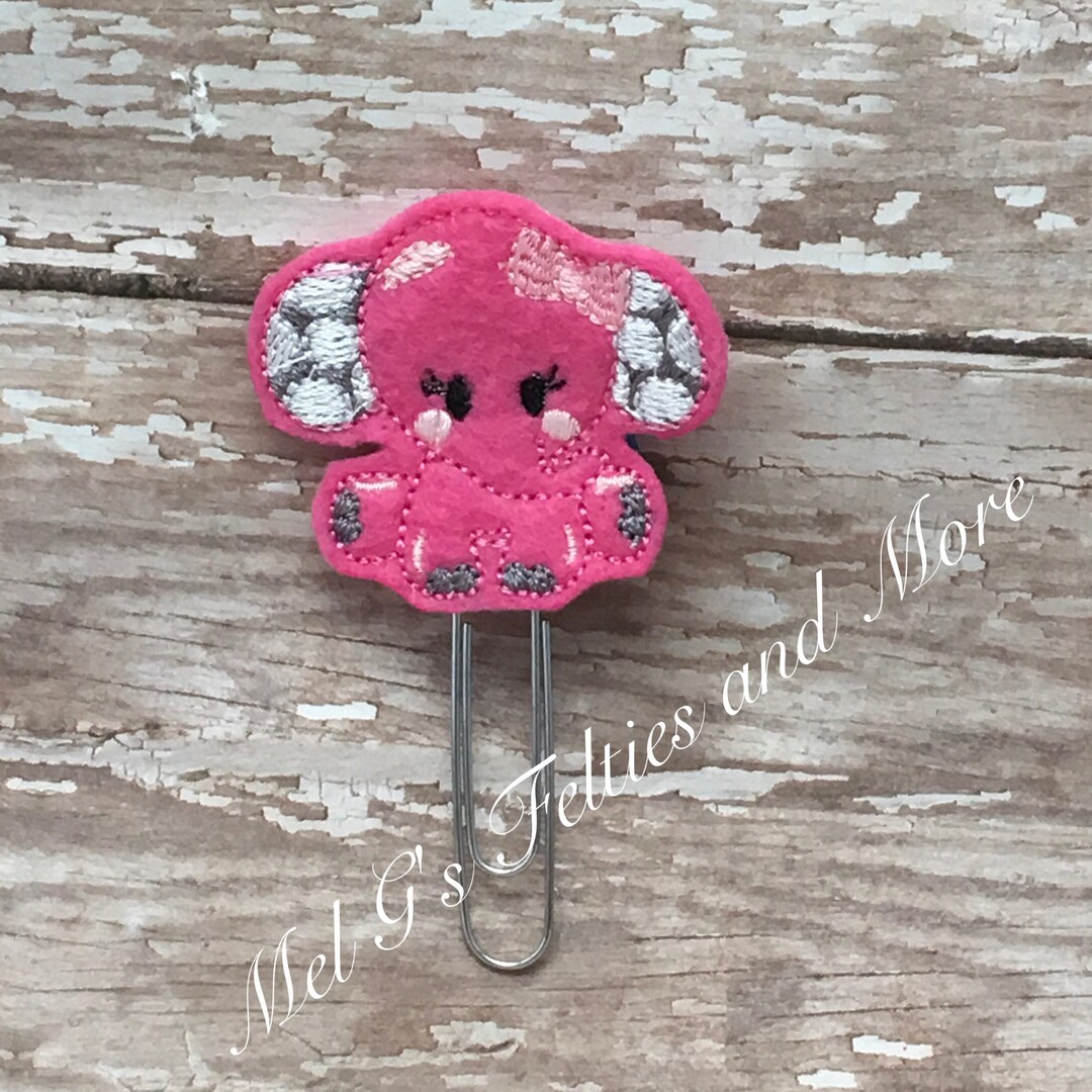 Elephant Planner Clip, Teacher Planner Clip, Felt Paper Clip,book Mark ...