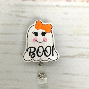 Ghost Badge Reel, Halloween Badge Reel, Nurse Badge Reel, Boo Badge Holder, Nurse Gift, Teacher Badge Reel, Interchangeable Badge Holder