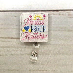 Mental Health Matters Badge Reel, Nurse Badge Reel, Mental Health Badge Holder, Glitter Badge Reel, RN Badge Reel, Interchangeable Reel