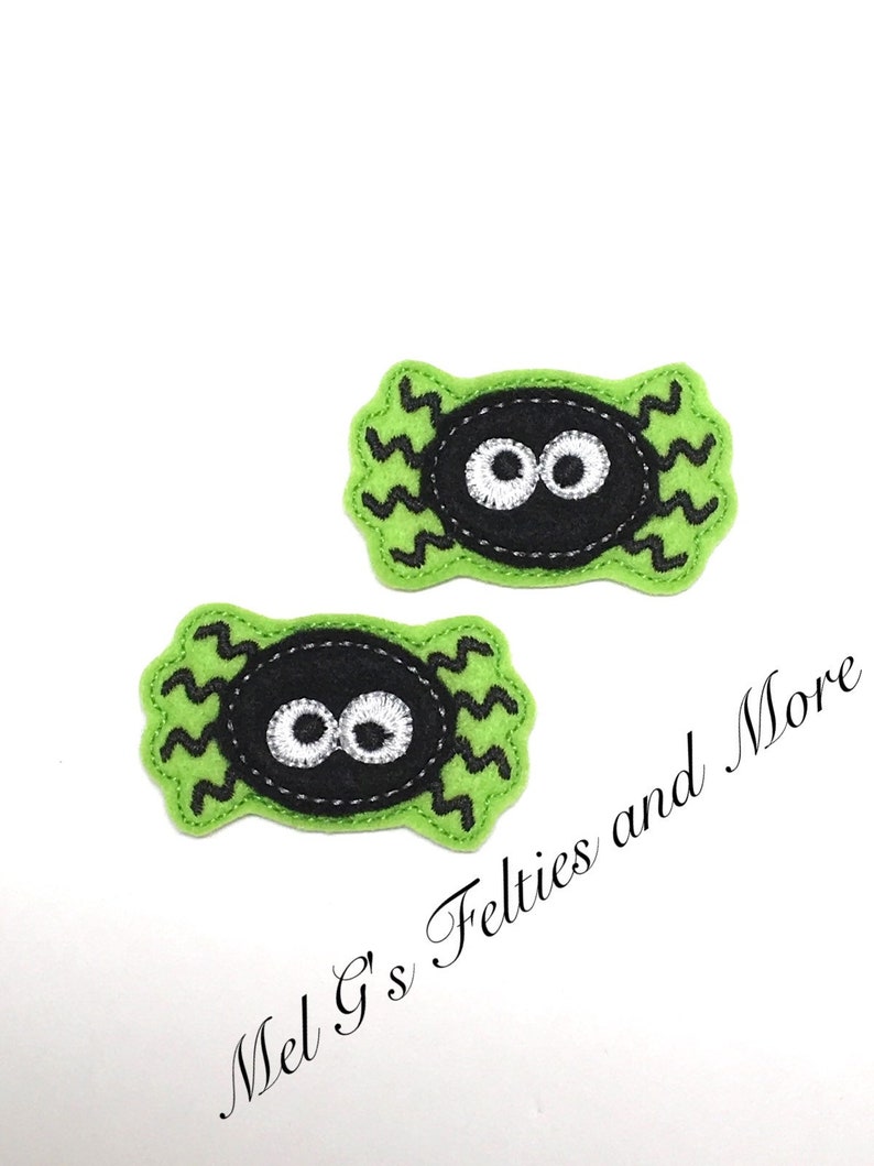 Spider Feltie, Halloween Feltie, Insect Felties, Halloween Felie Embellishment, Embroidered Felt, Trick or Treat Feltie, Creepy Feltie image 2