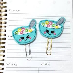Cereal Planner Clip, Cereal Paper Clip, Breakfast Planner Accessory, Cereal Bookmark, Breakfast Planner Clip, Journal Clip