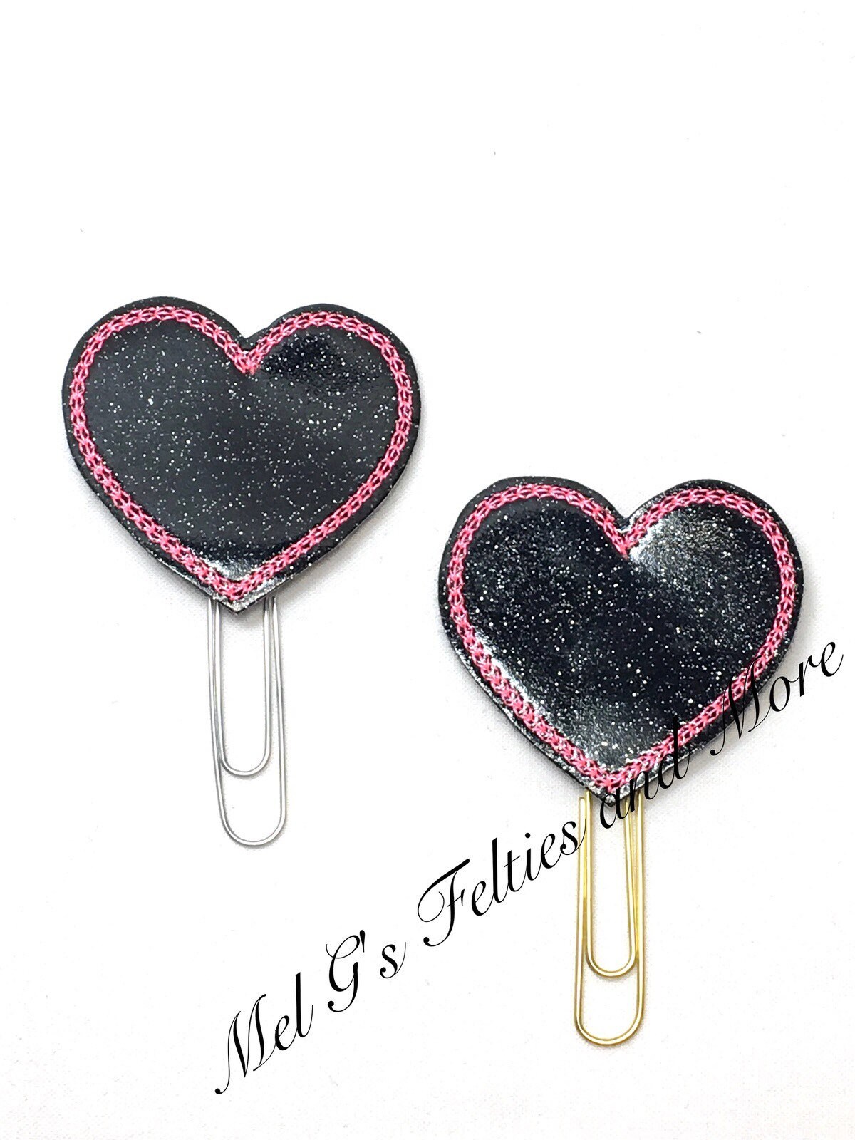 Heart Planner Clip, Heart Paper Clip, Glitter Heart Planner Clip, Book ...