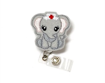 Elephant Nurse Badge Reel, Nurse Badge Reel, Badge Holder, RN Badge Reel, Badge Reel Topper, Nurse Gift, Retractable Badge Holder