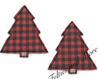 Christmas Tree Feltie, Christmas Feltie, Winter Felties, Buffalo Plaid Feltie, Badge Reel Feltie, Holiday Feltie Embellishment, Tree Feltie