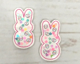 Bunny Feltie, Easter Bunny Feltie, Easter Feltie Embellishment, Easter Egg Felties, Shaker Feltie, Hair Bow Center, Badge Reel Feltie