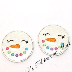 Snowman Feltie, Christmas Feltie, Holiday Feltie Embellishment, Winter Felties, Badge Reel Feltie, Glitter Snowman Feltie, Nurse Feltie