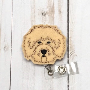 Golden Doodle Badge Reel, Dog Badge Reel, Animal Badge Reel, Doodle Dog,  Veterinarian Gift, Vet Tech Gift, Dog Gifts, Puppy Badge Reel 