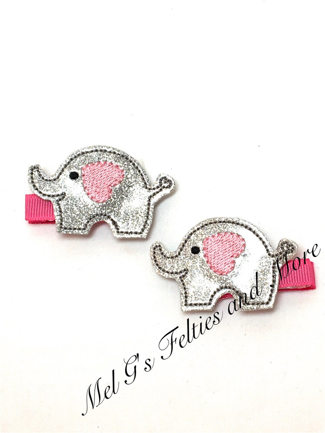 Elephant Hair Clip Embroidered Hair Bow Girls Hair Etsy