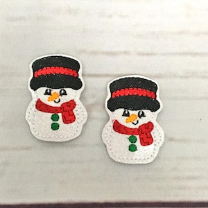 Christmas Feltie, Snowman Feltie, Winter Feltie, Glitter Feltie Embellishment, Holiday Felties, Nurse Feltie, Badge Reel Feltie, Bow Center