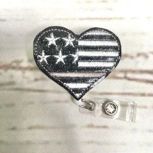 Nurse Badge Reel, Thin Gray Line Badge Reel, Corrections Officer Badge Reel, Awareness Badge Reel, Interchangeable Badge Reel