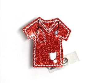 Scrub Top Badge Reel, Badge Topper, Nurse Badge Reel, RN Badge Reel, Nurse Gift, ID Badge Holder, Medical Badge Reel, Retractable Badge Reel