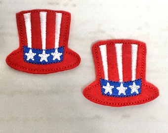 Fourth of July Feltie, Patriotic Felties, Independence Felites, 4th Of July Hat Embroidered Feltie, Felt Embellishment, Felt Applique, USA