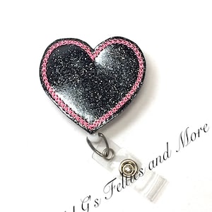 Heart Badge Reel, Heart Badge Holder, Nurse Badge Reel, RN Badge Holder, Glitter Heart, Heart, Teacher Badge Reel, Retractable Badge Reel
