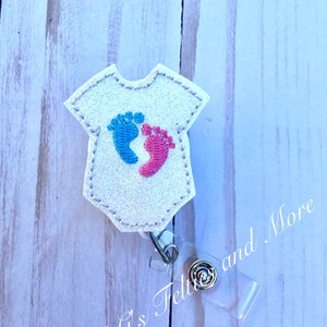 Baby Feet Badge Reel, Labor and Delivery Badge Reel, Nurse Badge Reel, Neonatal Badge Reel, Retractable Badge Reel, NICU Badge Reel