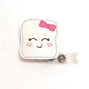 Marshmallow Badge Reel, Food Badge Reel, Nurse Badge Reel, Nurse Badge Holder, Nurse Gift, Teacher Badge Reel, Retractable Badge Holder
