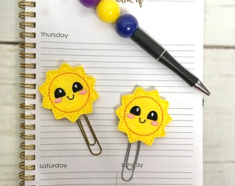 Sunshine Planner Clip, Summer Planner Clip, Organizer Clip, Teacher Planner Clip, Beach Felt Paper Clip, Planner Bookmark, Planner Accessory