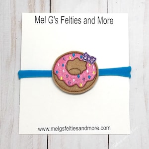 Donut Headband, Donut Baby Headband, Donut Nylon Headband, Pink Donut Headband, Nylon Baby Headband, Donut Toddler Headband, Donut Hair Bow