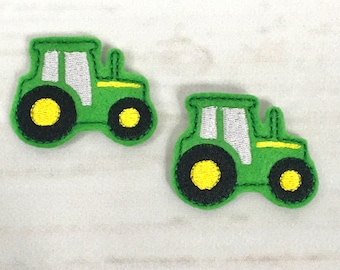 Tractor Feltie, Tractor Felties, Farm Tractor Feltie, Embroidered Feltie Embellishment, Tractor Hair Bow Center, Badge Reel Feltie