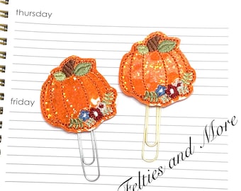 Pumpkin Planner Clip, Pumpkin Paper Clip, Pumpkin, Fall Planner Clip, Book Mark, Planner Clip, Journal Clip, Planner Accessory, Teacher Gift