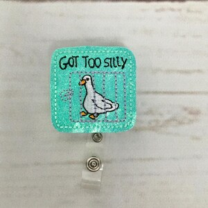 Silly Goose Badge Reel, Nurse Badge Reel, Animal Badge Holder, Glitter Badge Reel, RN Badge Reel, Teacher Badge Reel, Interchangeable Reel