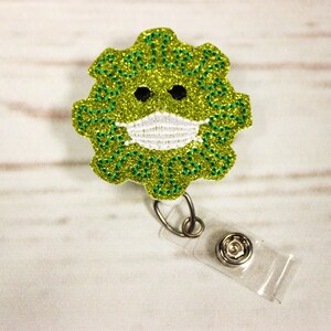 Germ Badge Reel, Virus Badge Reel, Nurse Badge Reel, Nurse Badge Holder, Nurse Gift, Badge Pull, Glitter Badge Reel, Retractable Badge Reel
