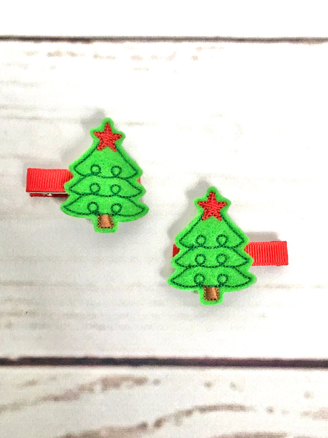 Christmas Tree Hair Clip Holiday Hair Clip Christmas Hair Etsy