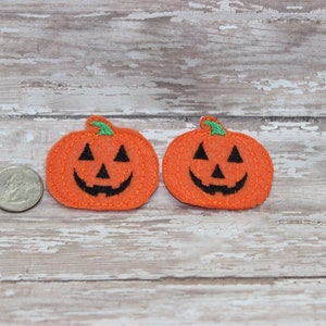 Feltie de Jack O Lantern, Felties de Halloween, Fieltro bordado, Feltie de calabaza, Feltie de otoño, Adorno de fieltro de calabaza, Feltie de calabaza naranja
