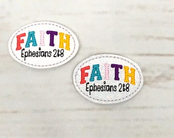 Faith Feltie, Religious Feltie, Christian Feltie, Jesus Feltie, Cross Feltie, Glitter Feltie Embellishment, Inspiration Feltie, Badge Feltie