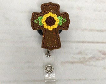 Cross Badge Reel, Sunflower Badge Reel, Glitter Nurse Badge Reel, Faith Badge Reel, Easter Badge Reel,RN Badge Holder,Christian Badge Topper