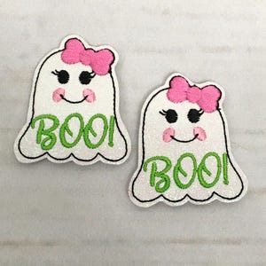 Feltrino fantasma, Feltrino di Halloween, Abbellimento Feltrino per le feste, Feltrino Boo, Feltrini spettrali, Feltrino Shaker, Feltrino con bobina di badge, Centro fiocco per capelli