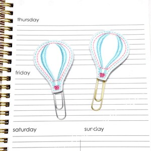 Hot Air Balloon Planner Clip, Hot Air Balloon Paper Clip, Planner Accessory, Balloon Book Mark, Organizing Clip, Balloon Planner Clip