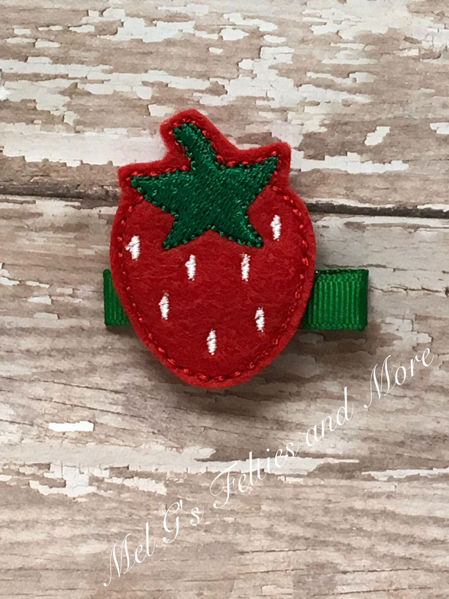 2 Fermagli Per Capelli A Fiocco Fragola - Con Clip A Coccodrillo, Per Bambine, Regalo Carino