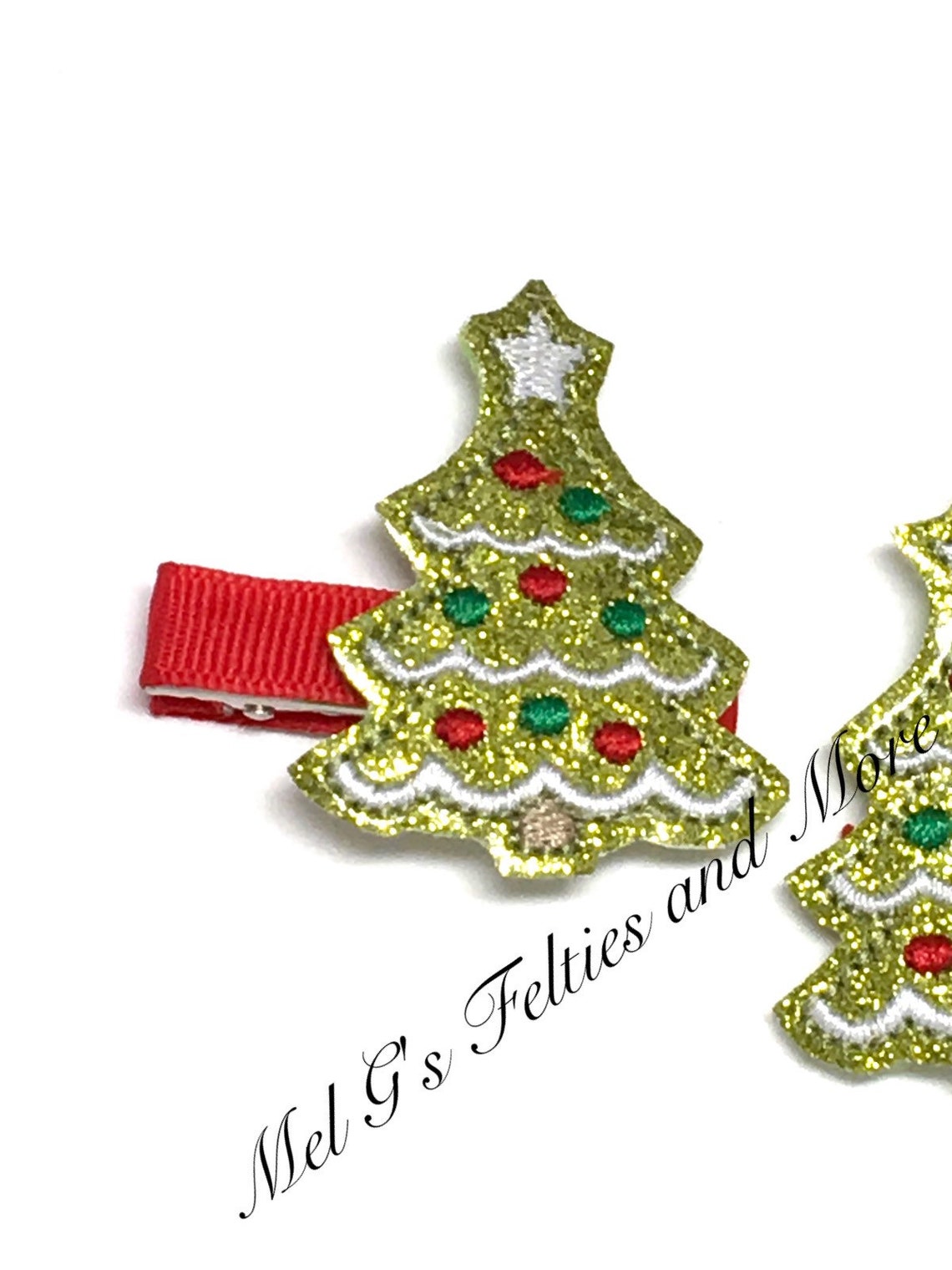 Christmas Tree Hair Clip Christmas Tree Hair Bow Christmas Etsy