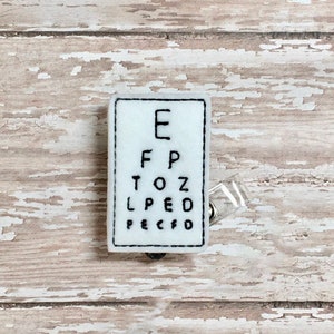 Eye Chart Badge Reel, Badge Reel Topper, Optometrist Badge Reel, Doctor Badge Reel, ID Badge, Eye Doctor Badge Reel, Retractable Badge Reel