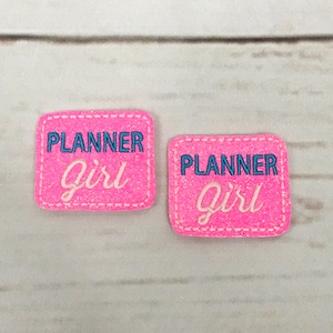 Planner Girl Feltie, Planner Felties, Badge Reel Felties, Pink Feltie, Teacher Feltie, Glitter Feltie Embellishment, Inspiration Feltie