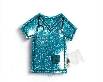Scrub Top Badge Reel, Badge Topper, Nurse Badge Reel, RN Badge Reel, Nurse Gift, ID Badge Holder, Medical Badge Reel, Retractable Badge Reel