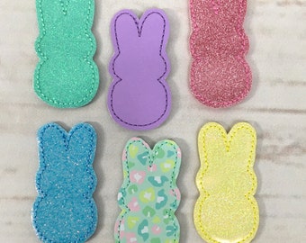 Easter Feltie, Easter Bunny Feltie, Rabbit Feltie, Bunny Shape Feltie, Bunny Silhouette Feltie, Glitter Feltie Embellishment, Holiday Feltie