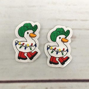 Christmas Feltie, Goose Feltie, Cowboy Duck Feltie, Christmas Goose Feltie, Glitter Feltie Embellishment, Animal Feltie, Badge Reel Feltie
