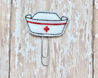 Nurse Hat Planner Clip, Medical Planner Clip, Nurse Planner Clip, Planner Clip, Journal Clip, Paper Planner Clip, Journal Accessory, RN Clip