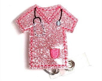 Scrub Top Badge Reel, Badge Reel, Nurse Badge Reel, RN Badge Reel, Nurse Gift, ID Badge Holder, Medical Badge Reel, Retractable Badge Reel