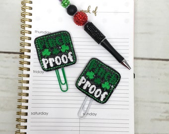 Shamrock Paper Clip, Pinch Proof Paperclip, Clover Planner Clip, Nurse Planner Clip, Shamrock Bookmark, Journal St Patricks Day Paper Clip